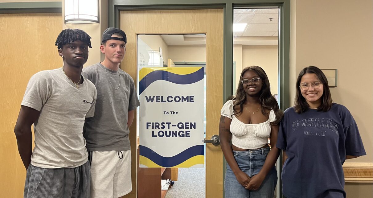 Photo of first generation students standing