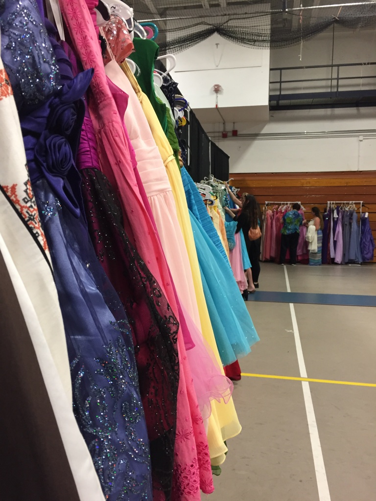 Some of the donated dresses.