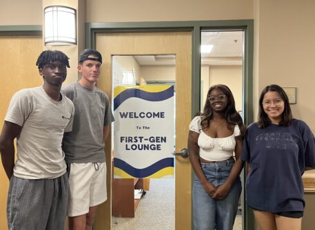 Photo of first generation students standing